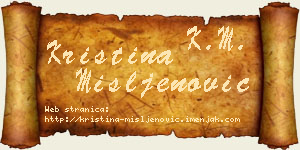 Kristina Mišljenović vizit kartica